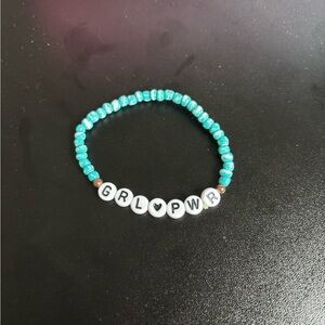 Turquoise Beaded Bracelet with GRL PWR Beads: 4 for $20